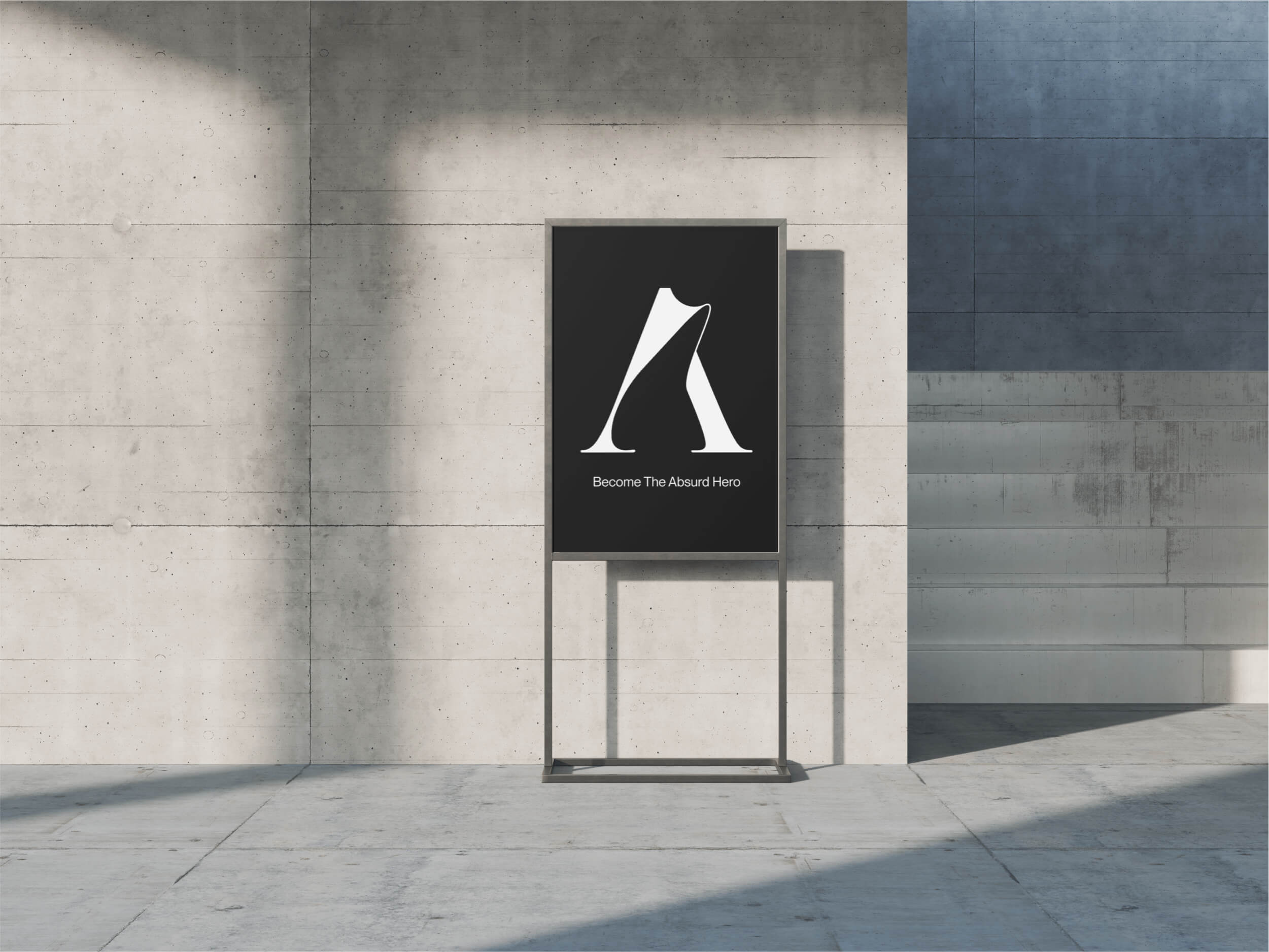 Absurdly poster stand mockup